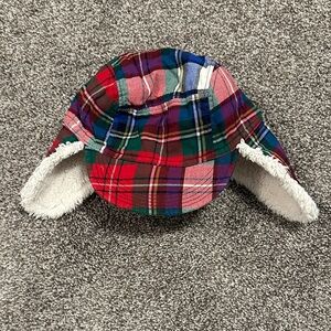 Plaid Kids Winter Hat with Ear Flaps